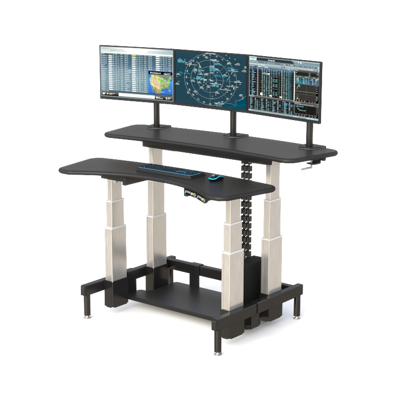 Ergonomic Control Room Desk with Dual Adjustable Surfaces