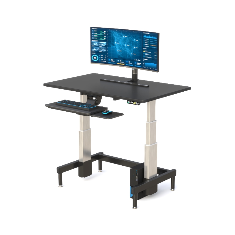 Dual Monitor Sit-Stand Control Console for Control Rooms