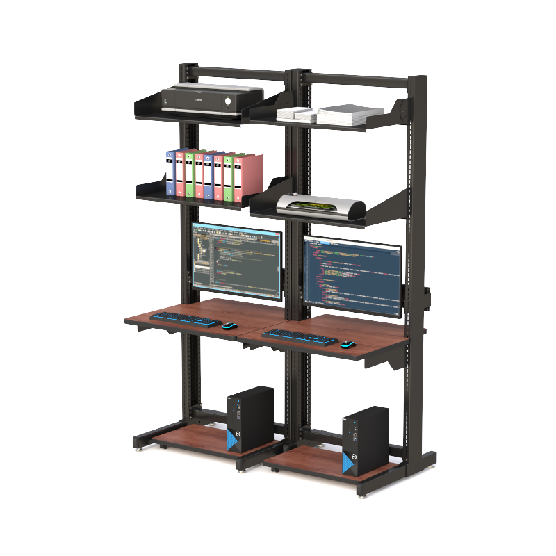 Dual-User LAN Workstation Rack for Efficient Server Management