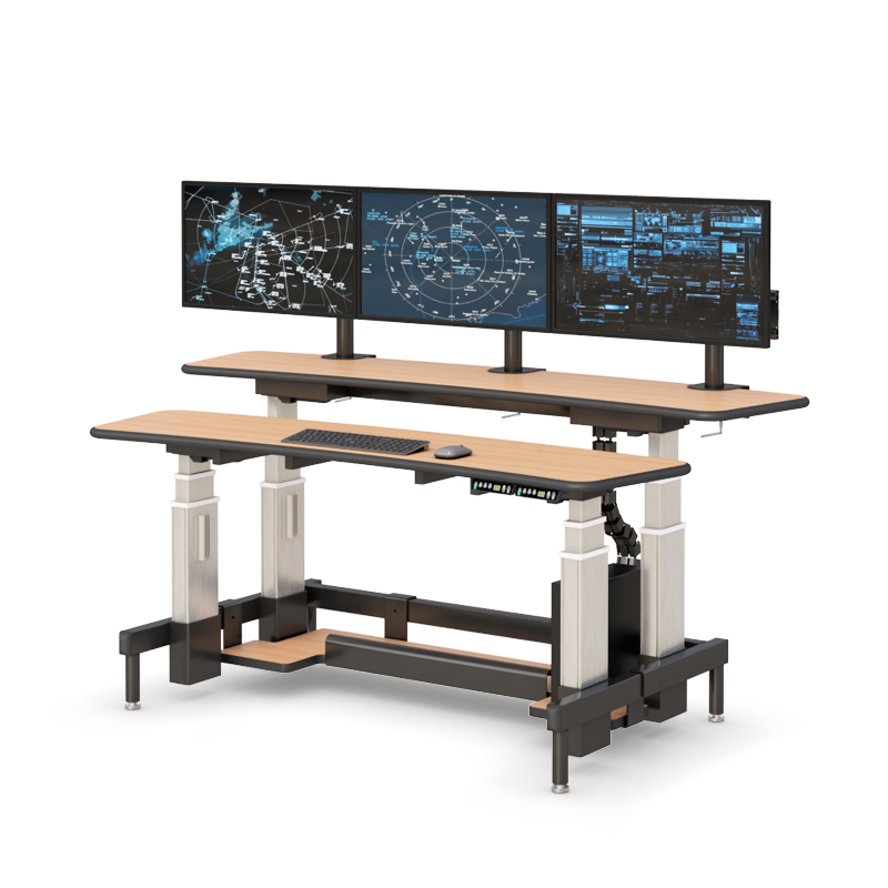 911 Console with Ergonomic Dual Tier Design