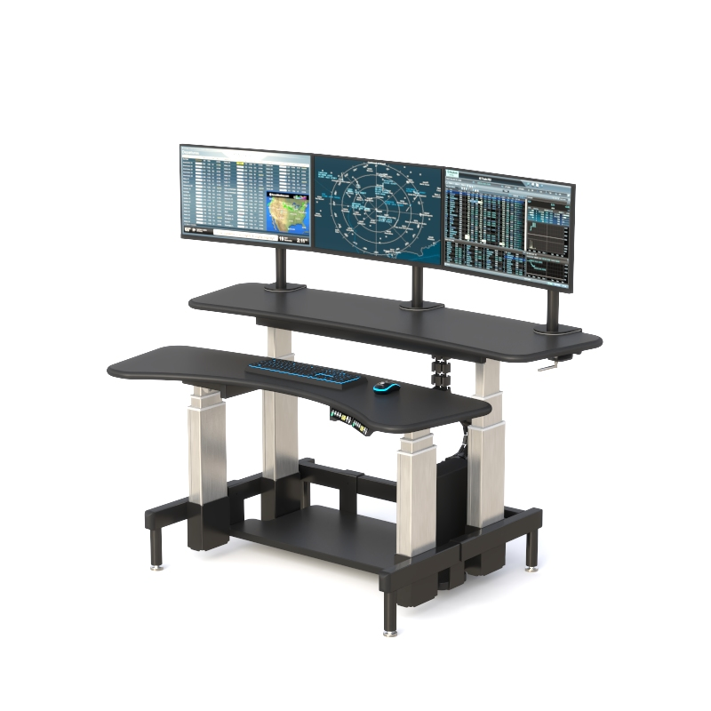 Ergonomic Control Room Desk with Dual Adjustable Surfaces