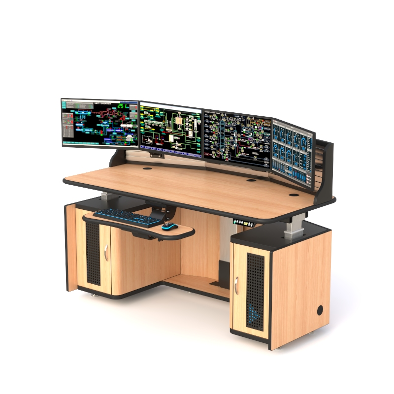 Ergonomic Dispatch Furniture | Adjustable Multi-Monitor Console