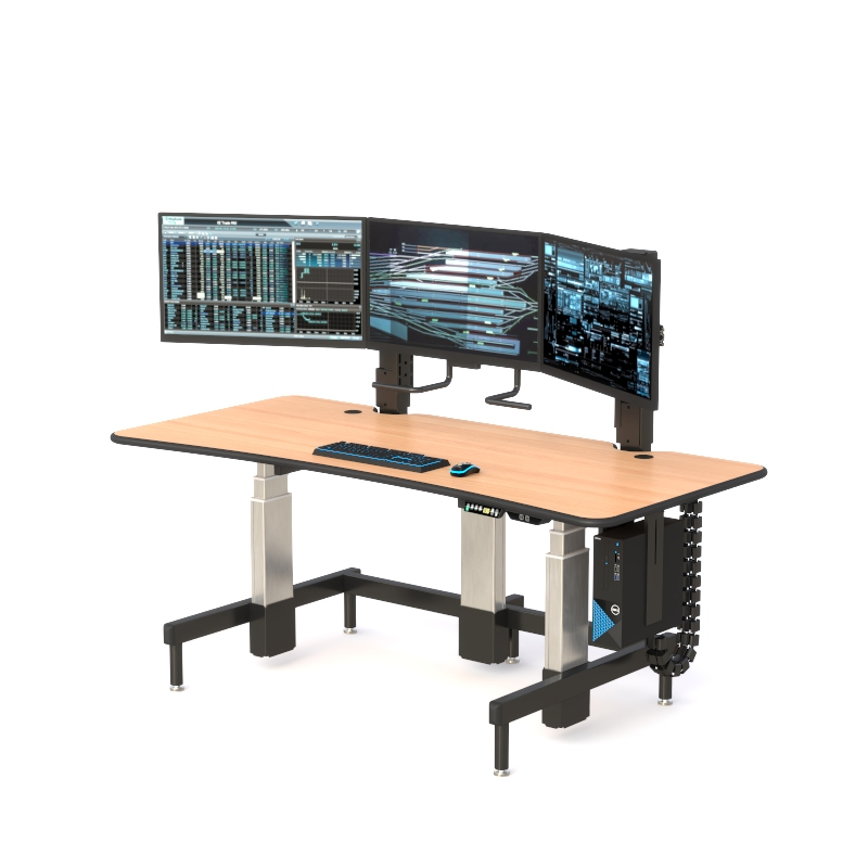 Triple Monitor Control Console for Control Rooms