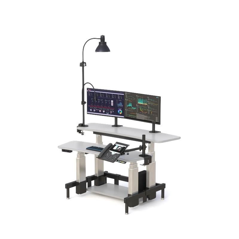 Dual Tier Control Room Desk with Adjustable Surfaces