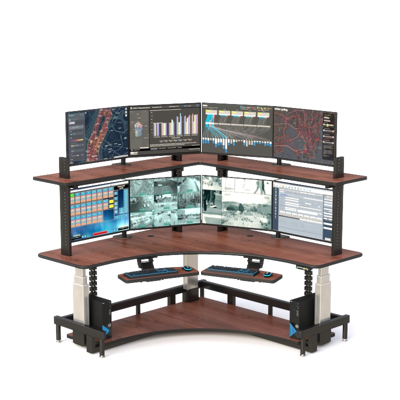 Center Console Desk | Ergonomic Multi-Display Workstation