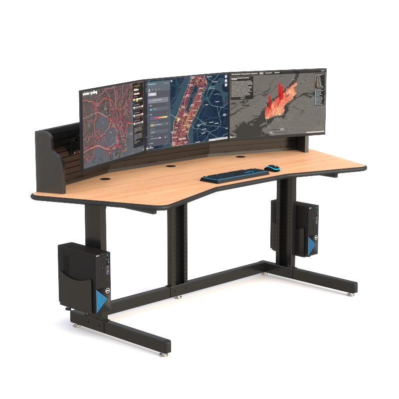 Ergonomic Desk Monitor Mounts for NOC Room Workstations