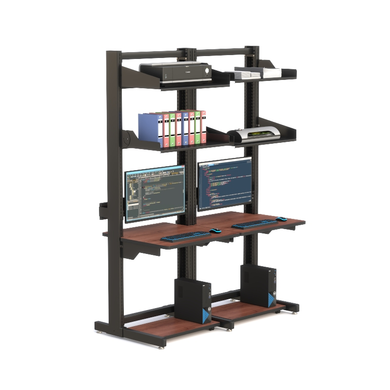Dual-User LAN Workstation Rack for Efficient Server Management