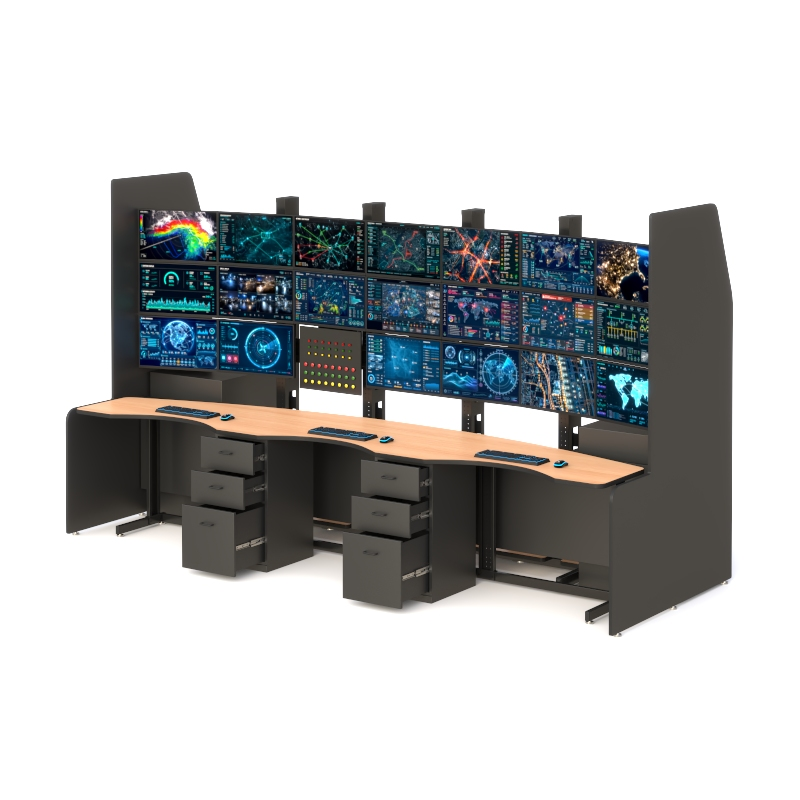 Ergonomic Modular Control Console Desk for Command Centers