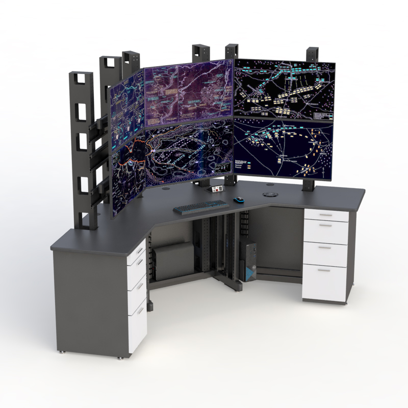 Ergonomic Console Desk for CCTV Control Room Operations