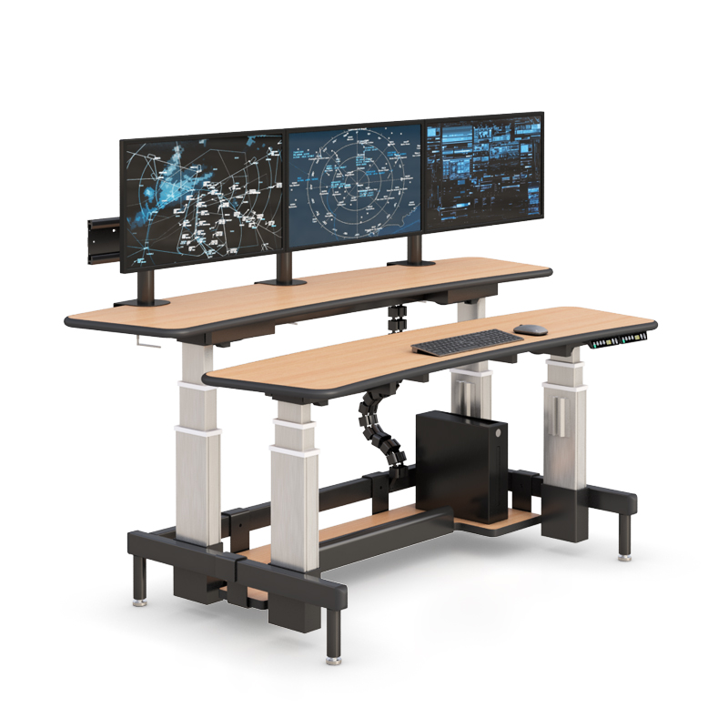 911 Console with Ergonomic Dual Tier Design