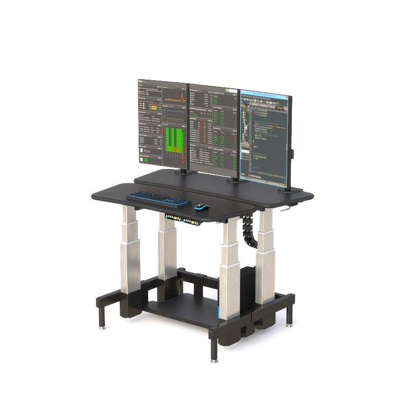 2 Tier Sit Stand Desk with Dual Adjustable Work Surfaces
