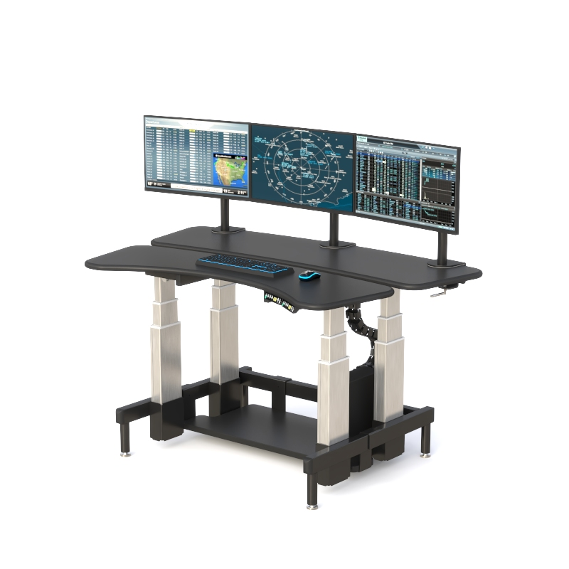 Ergonomic Control Room Desk with Dual Adjustable Surfaces