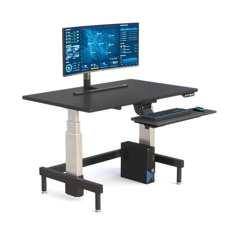 Dual Monitor Sit-Stand Control Console for Control Rooms