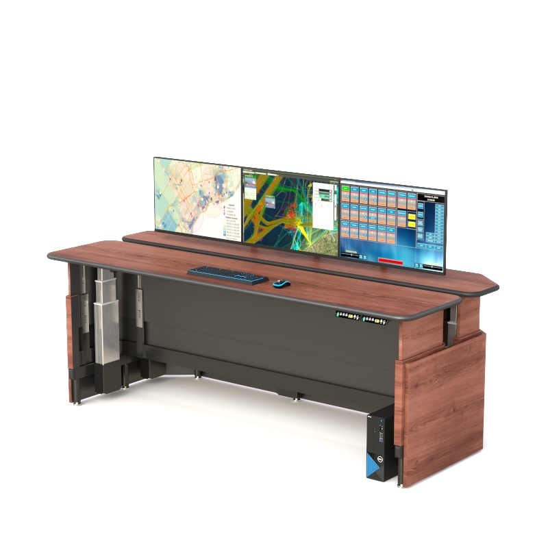 Dual Uplift Ergonomic Command Center Desk with Sit-Stand Function
