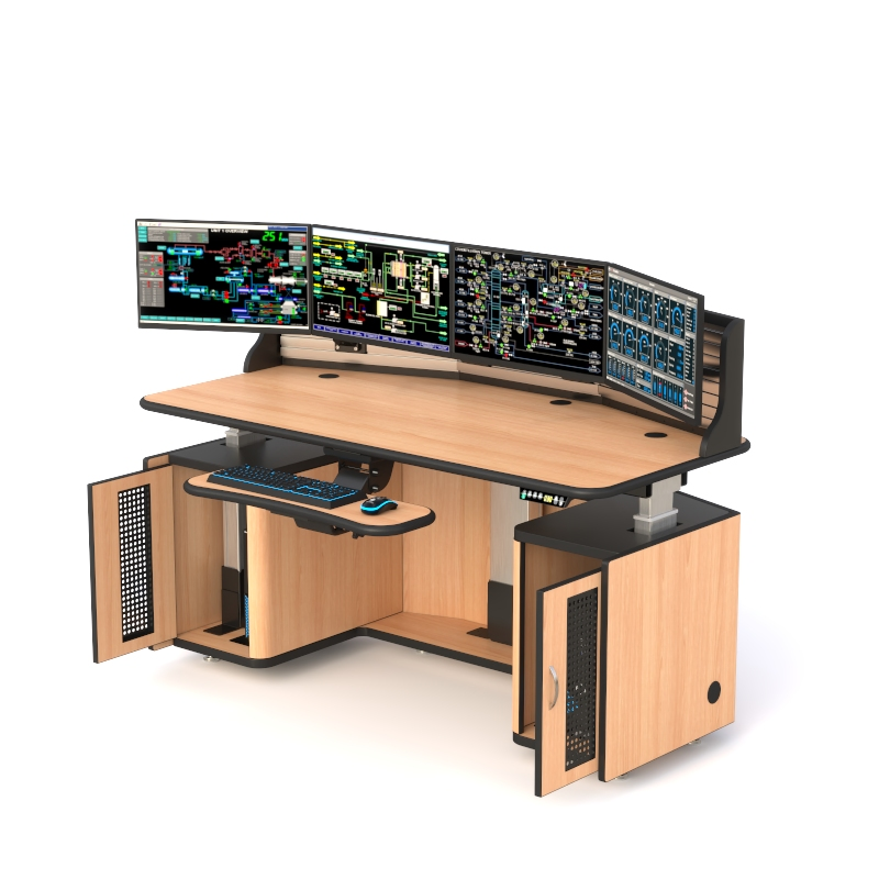 Ergonomic Dispatch Furniture | Adjustable Multi-Monitor Console