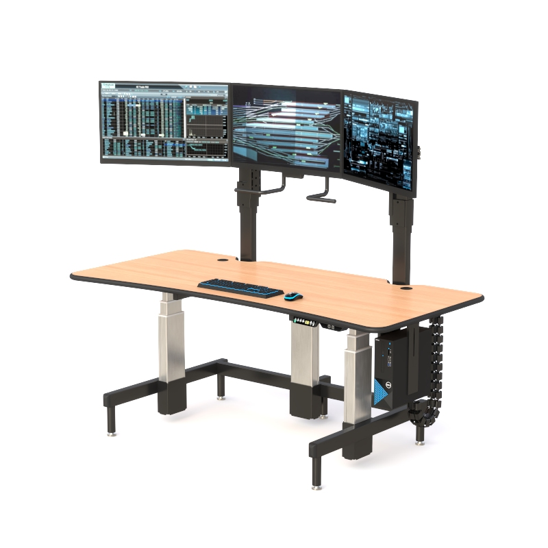 Triple Monitor Control Console for Control Rooms
