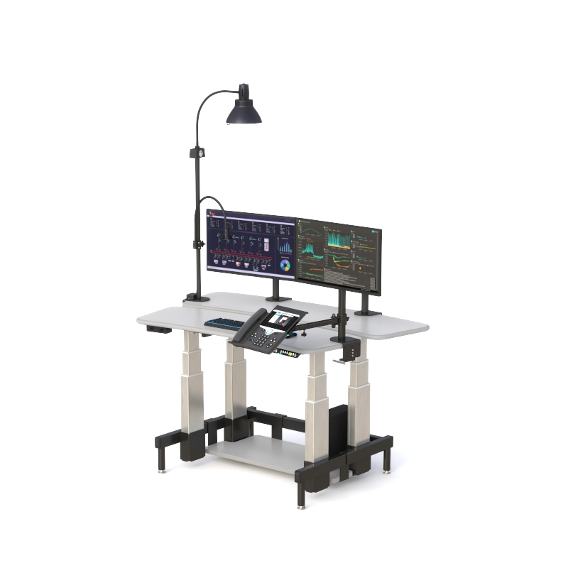 Dual Tier Control Room Desk with Adjustable Surfaces
