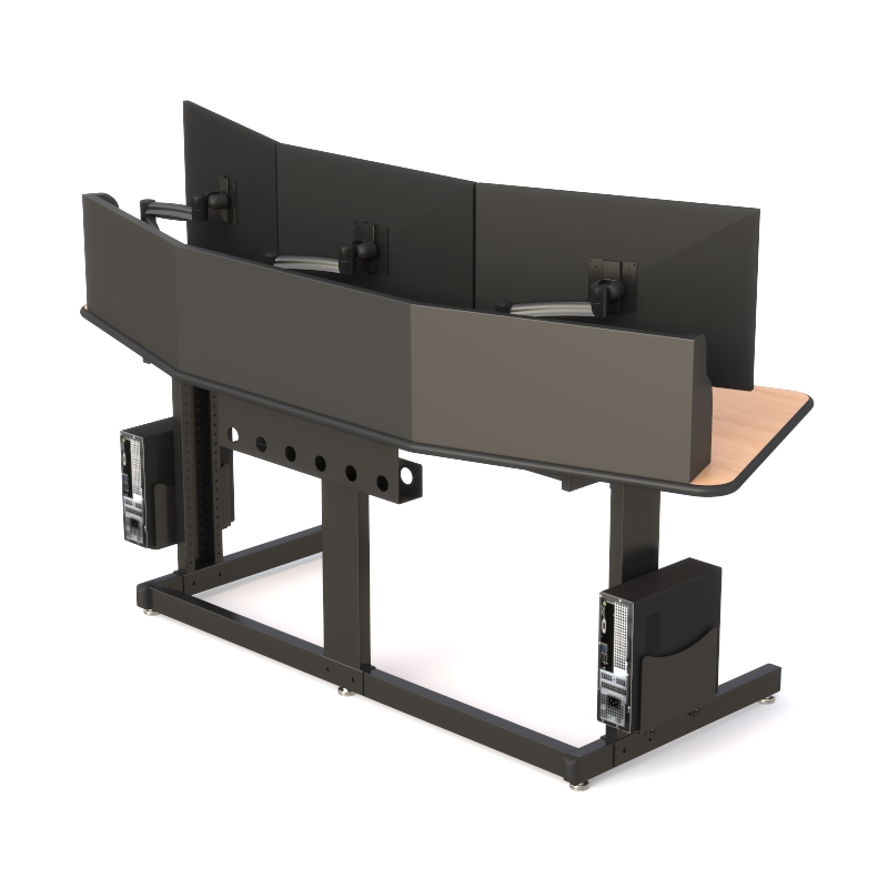 Ergonomic Desk Monitor Mounts for NOC Room Workstations