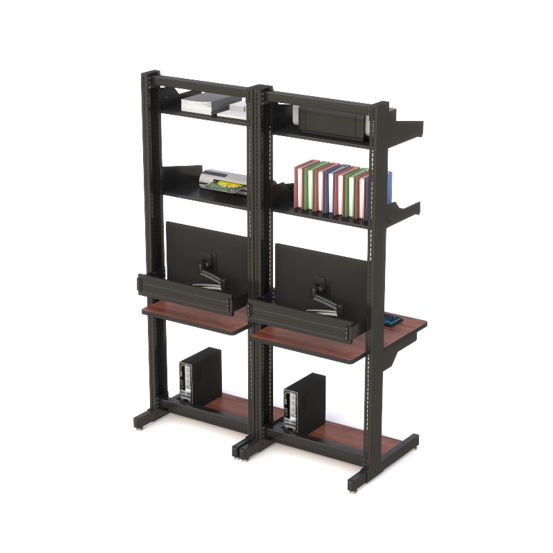 Dual-User LAN Workstation Rack for Efficient Server Management