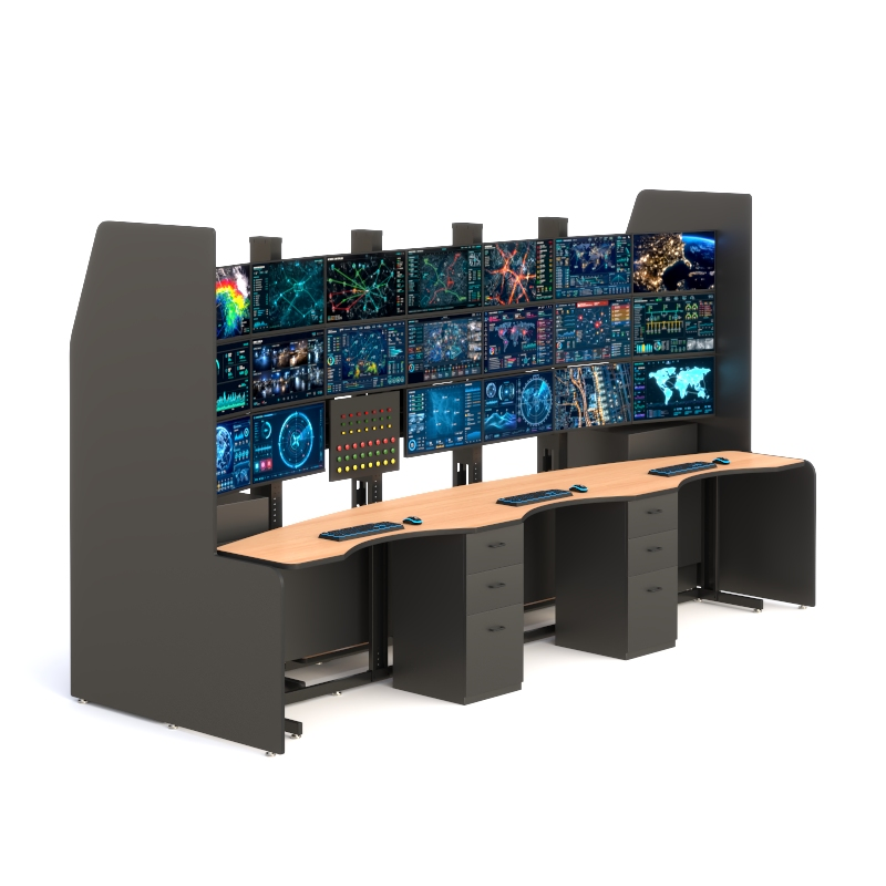 Ergonomic Modular Control Console Desk for Command Centers