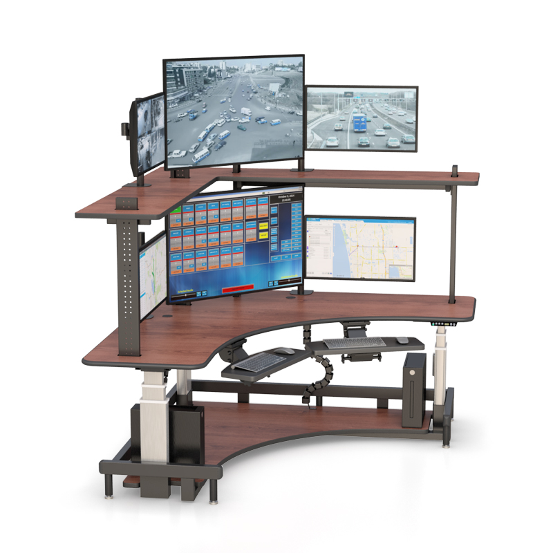 Center Console Desk | Ergonomic Multi-Display Workstation