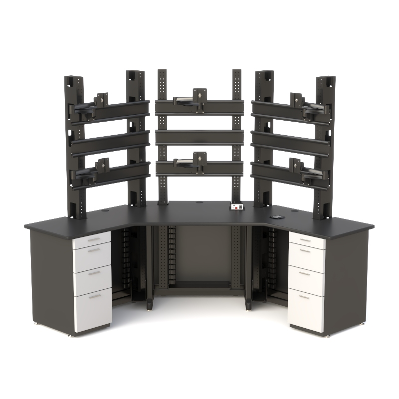 CCTV Control Room Console with Ergonomic Design & Video Wall