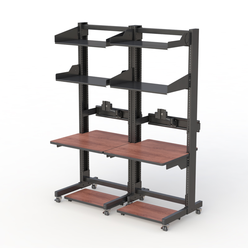 Dual-User LAN Workstation Rack for Efficient Server Management