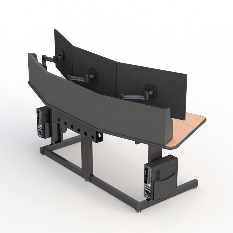 Ergonomic Desk Monitor Mounts for NOC Room Workstations