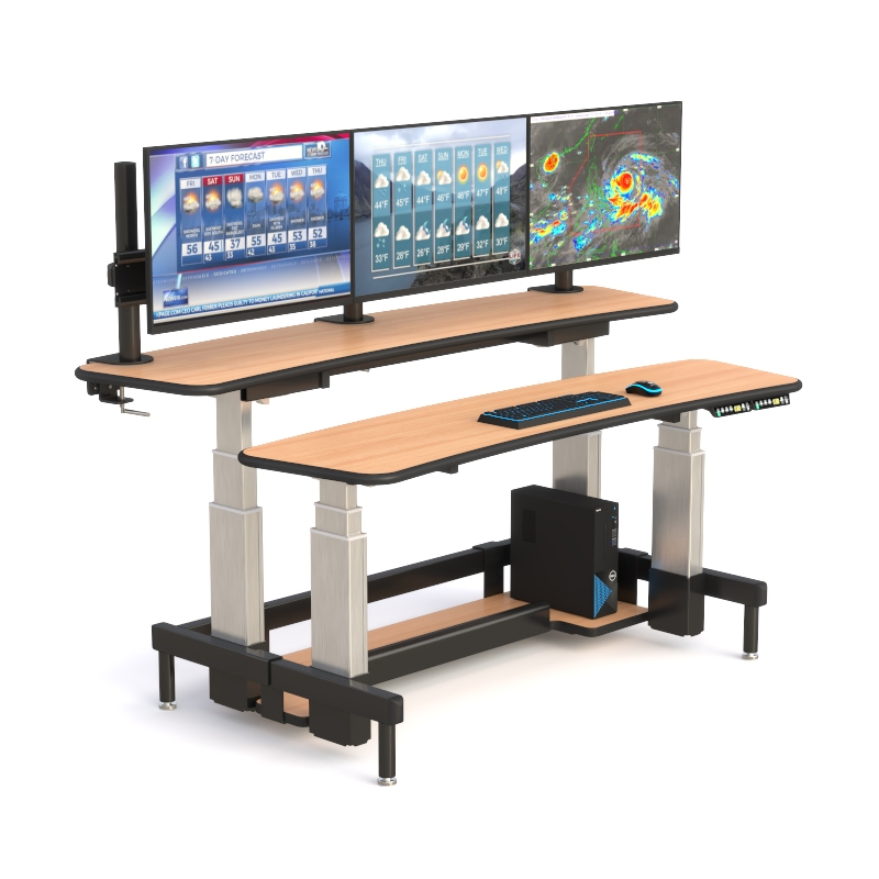 911 Console with Ergonomic Dual Tier Design