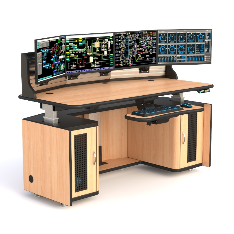 Ergonomic Dispatch Furniture | Adjustable Multi-Monitor Console