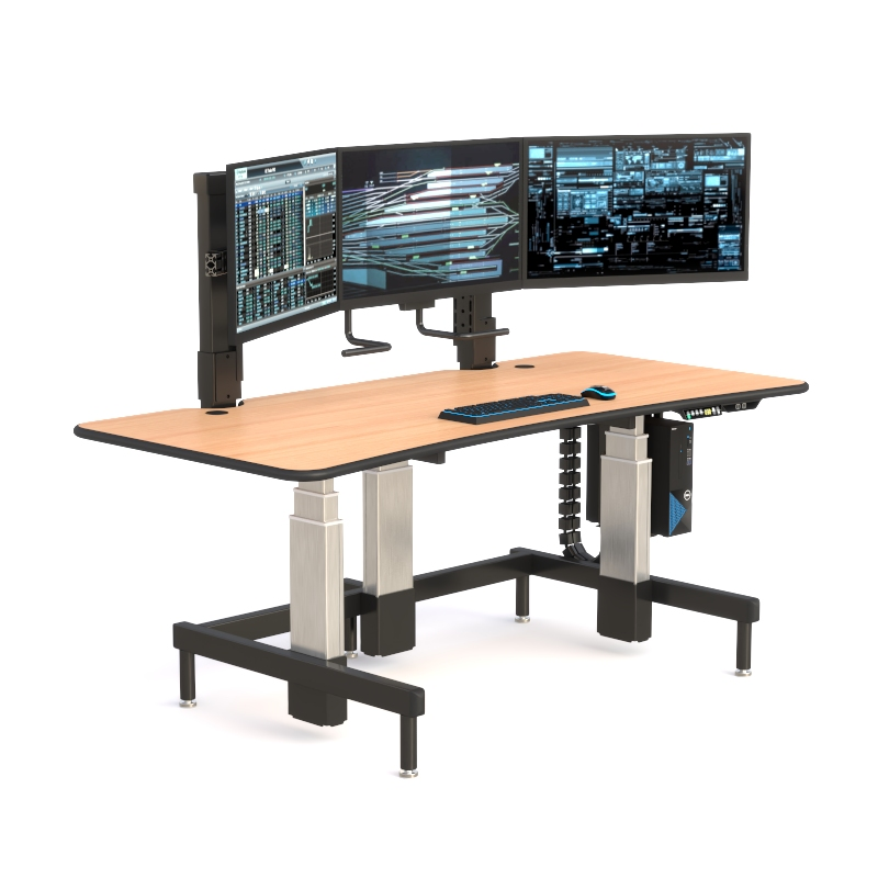 Triple Monitor Control Console for Control Rooms