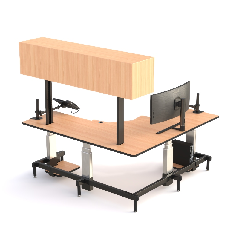 Control Console with Shelves – L-Shaped Command Desk