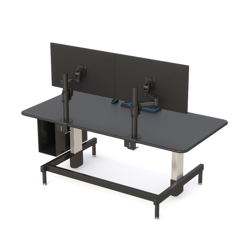Height Adjustable Control Room Desk with VESA Monitor Mounts