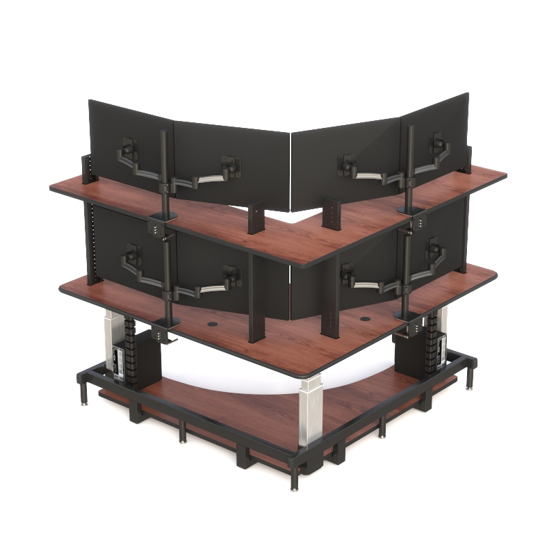 Center Console Desk | Ergonomic Multi-Display Workstation