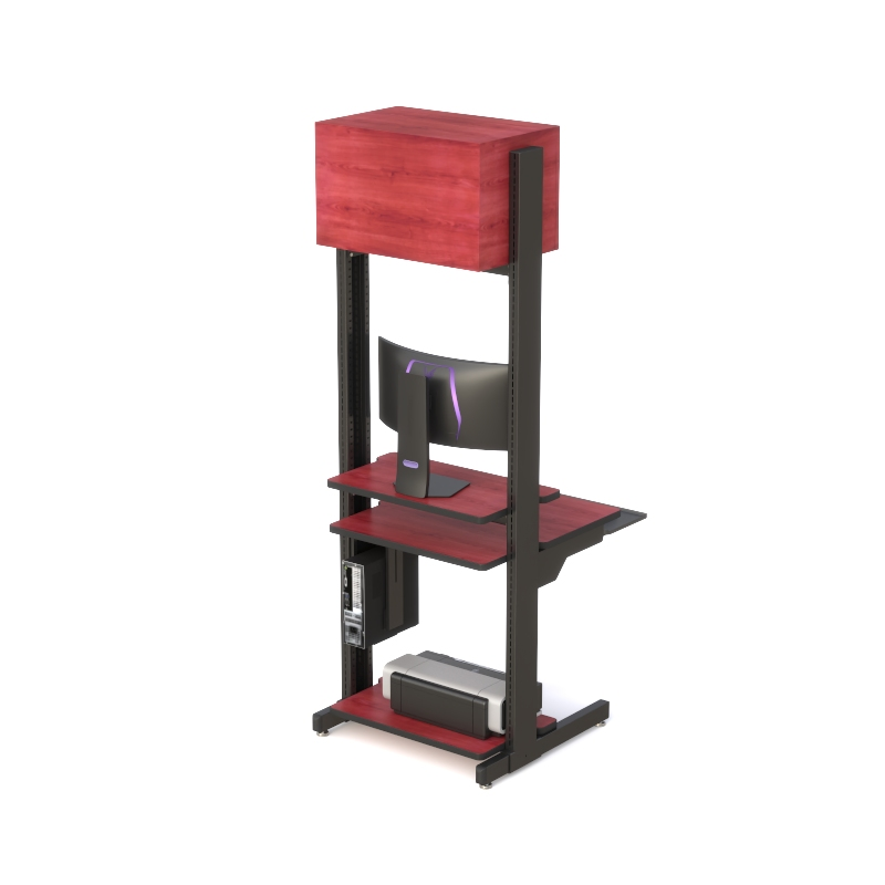 High-Quality Server Computer LAN Rack with Overhead Storage | Control and Command