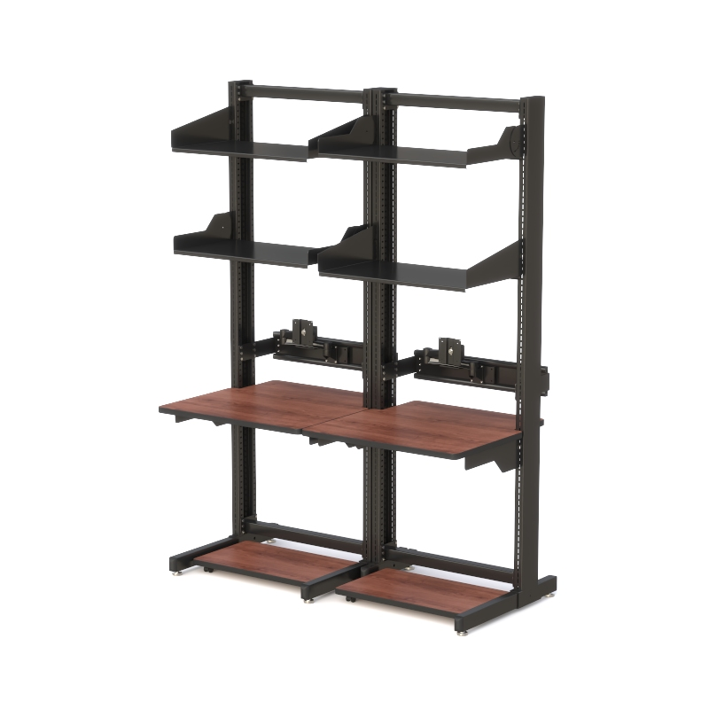 Dual-User LAN Workstation Rack for Efficient Server Management