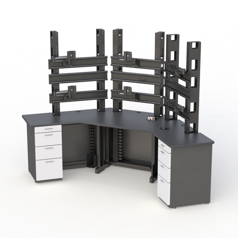 Ergonomic Console Desk for CCTV Control Room Operations