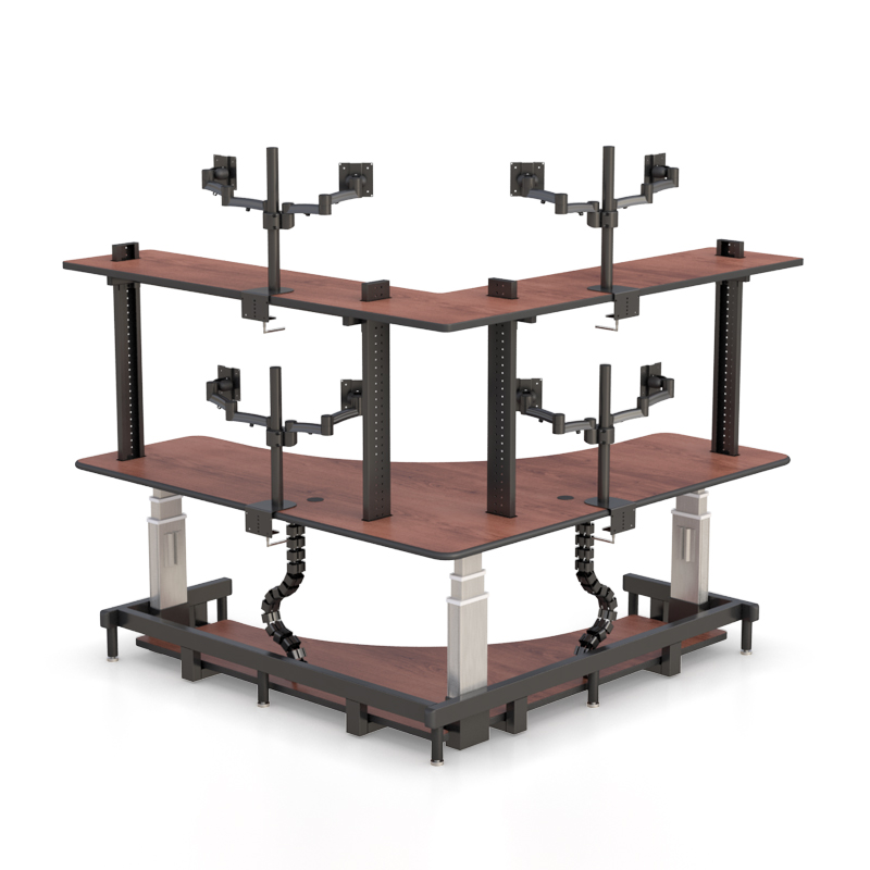 Center Console Desk | Ergonomic Multi-Display Workstation
