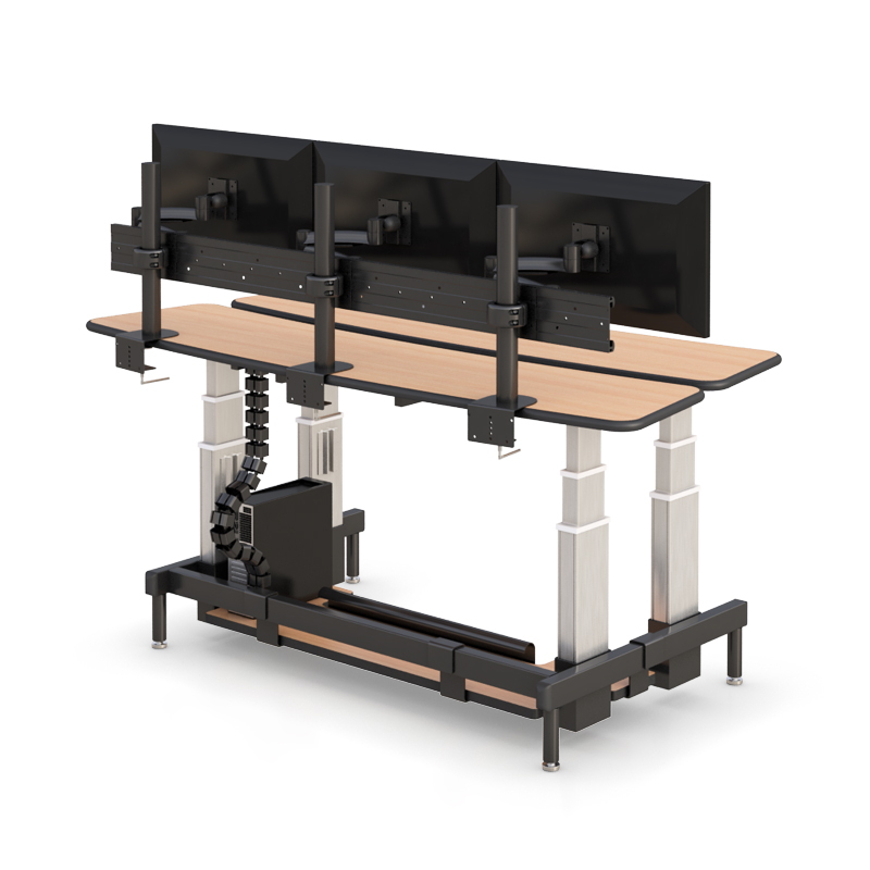 911 Console with Ergonomic Dual Tier Design