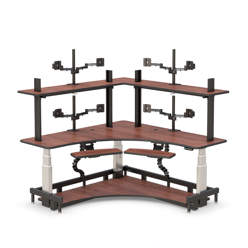 Center Console Desk | Ergonomic Multi-Display Workstation