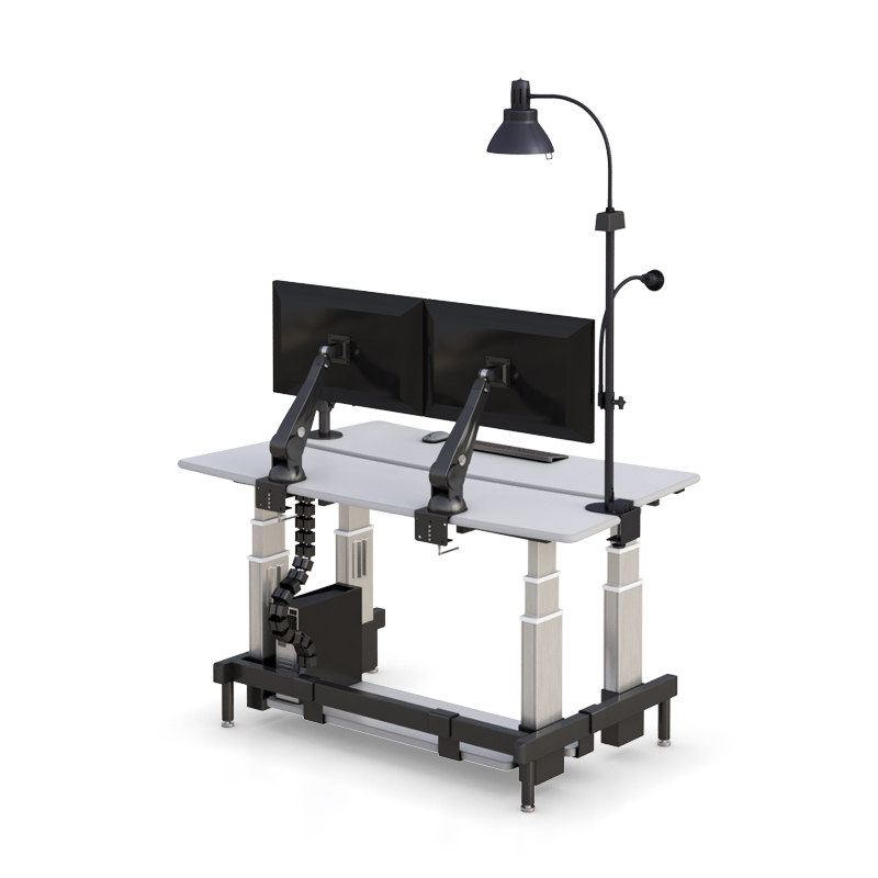 Dual Tier Control Room Desk with Adjustable Surfaces