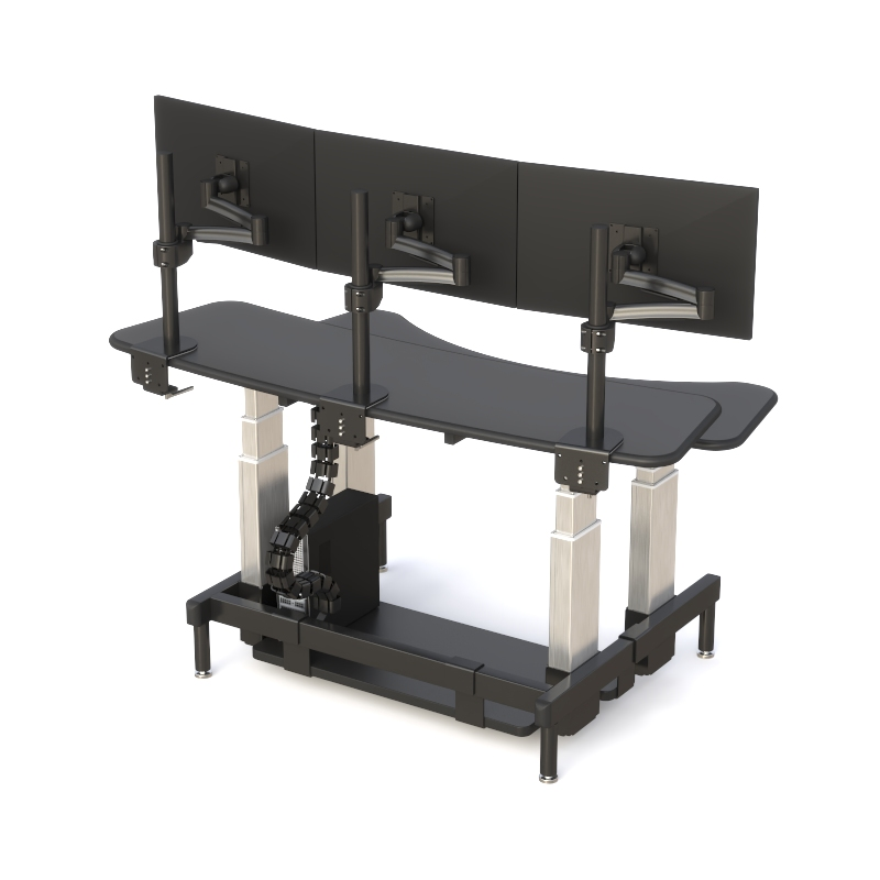 Ergonomic Control Room Desk with Dual Adjustable Surfaces