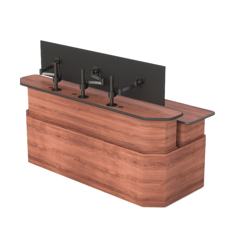 Dual Uplift Ergonomic Command Center Desk with Sit-Stand Function