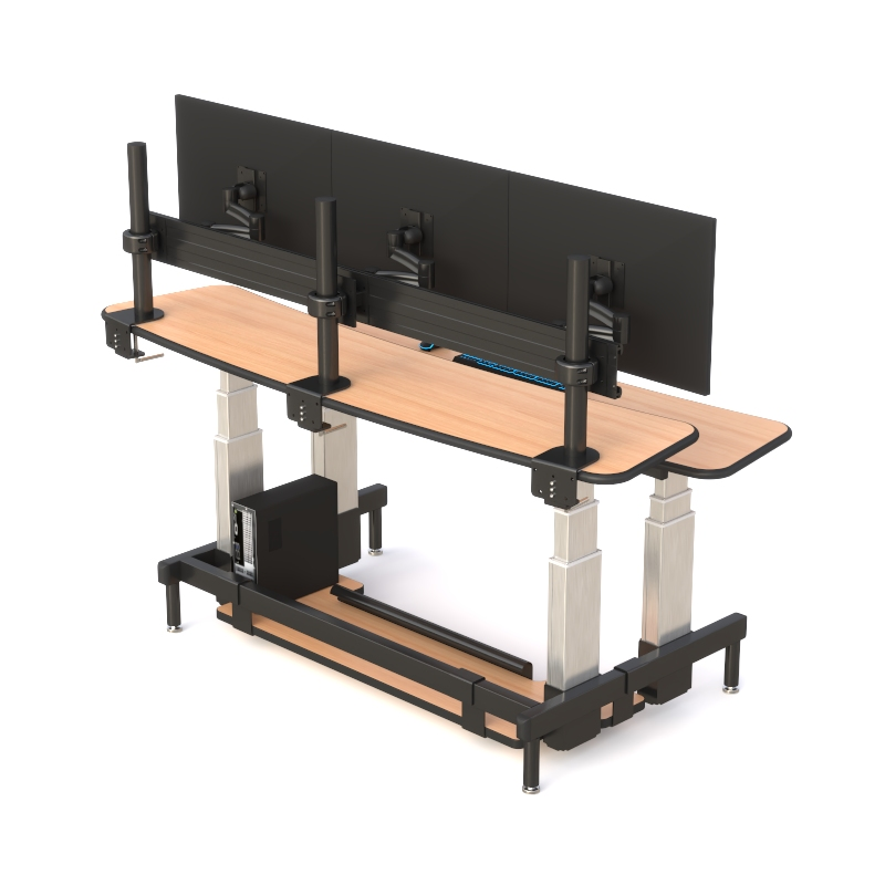 911 Console with Ergonomic Dual Tier Design