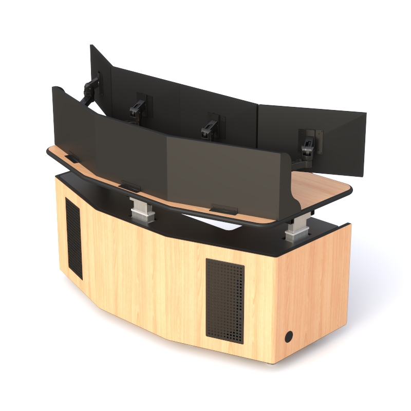 Ergonomic Dispatch Furniture | Adjustable Multi-Monitor Console