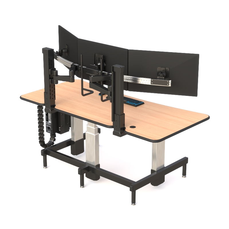 Triple Monitor Control Console for Control Rooms