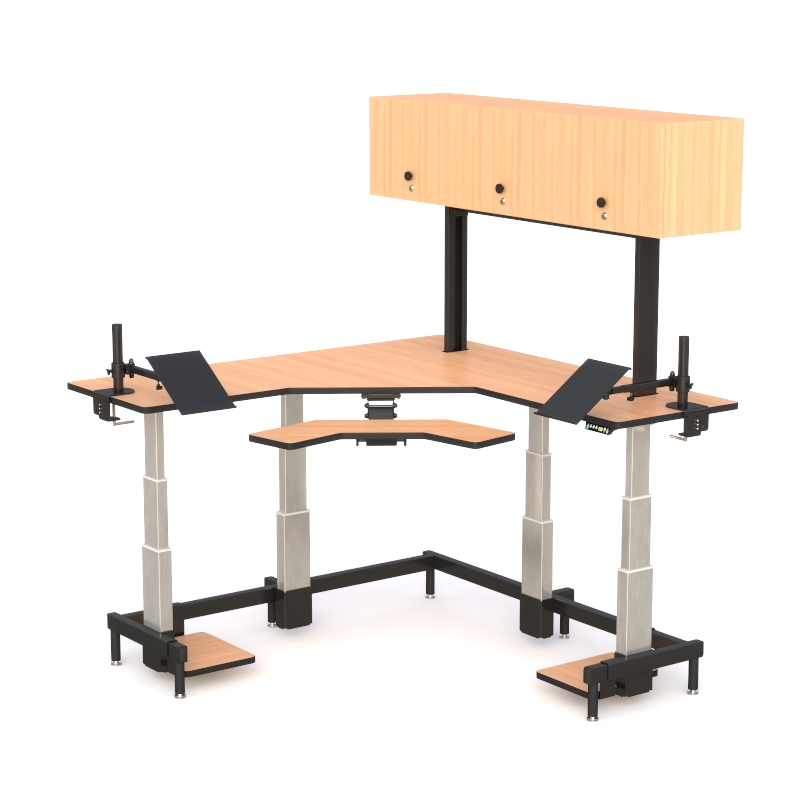 Control Console with Shelves – L-Shaped Command Desk