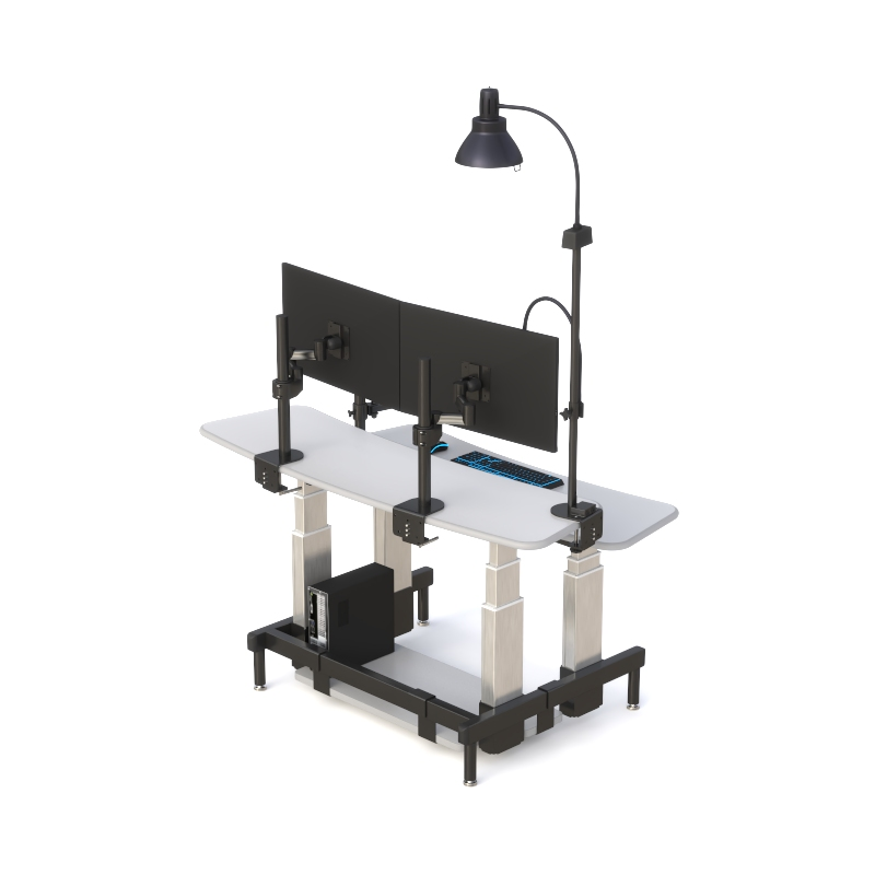 Dual Tier Control Room Desk with Adjustable Surfaces