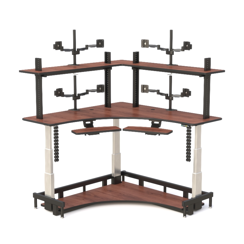 Center Console Desk | Ergonomic Multi-Display Workstation