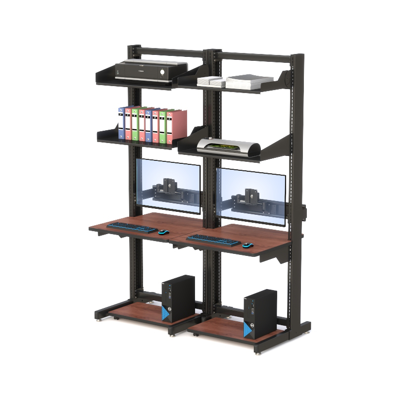 Dual-User LAN Workstation Rack for Efficient Server Management